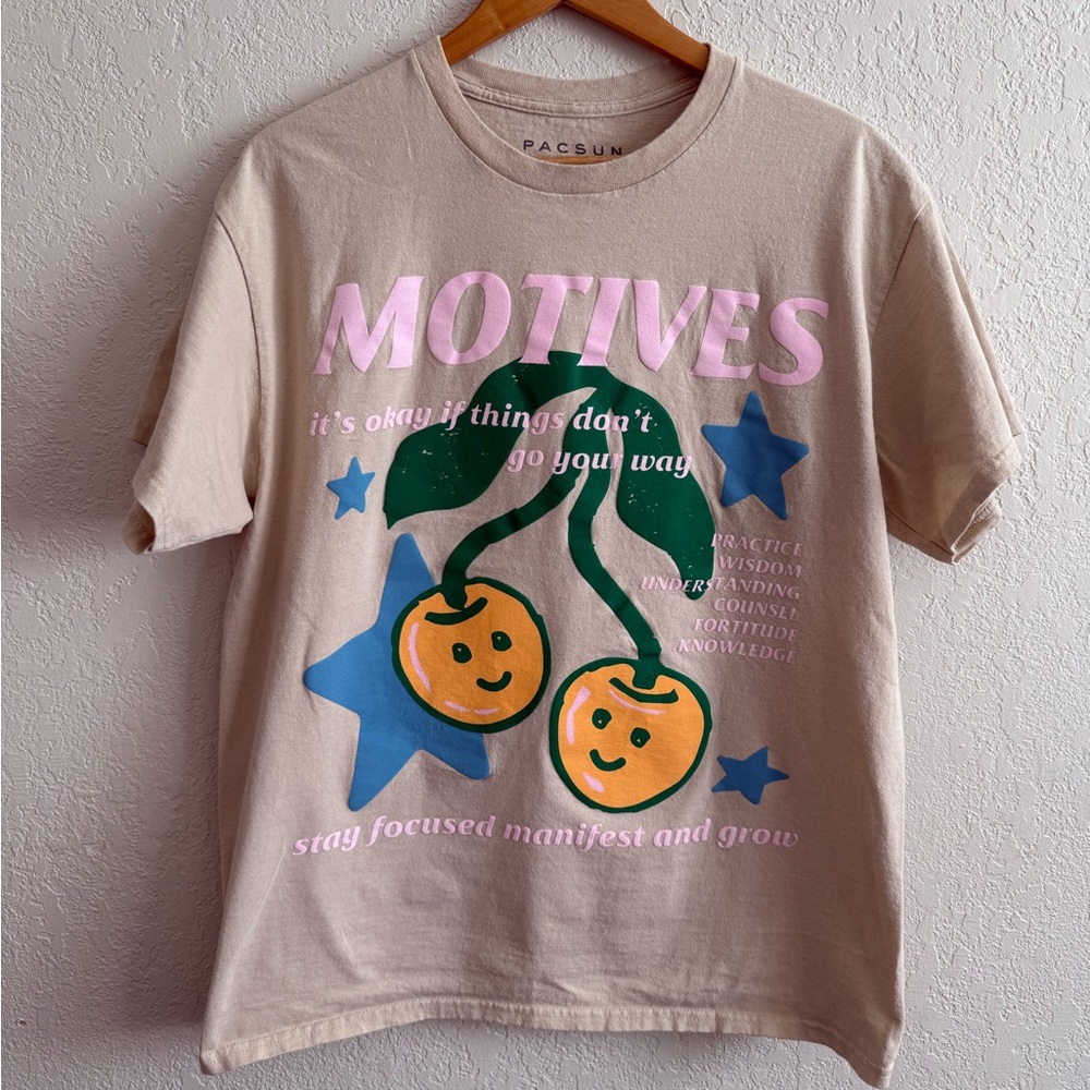 PacSun Beige Cotton Tee